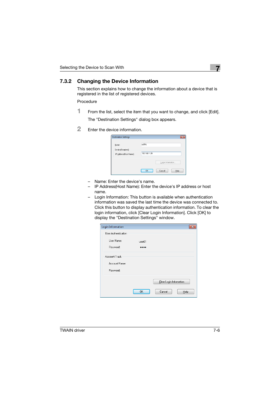 2 changing the device information, Changing the device information -6 | Konica Minolta bizhub C754 User Manual | Page 42 / 50