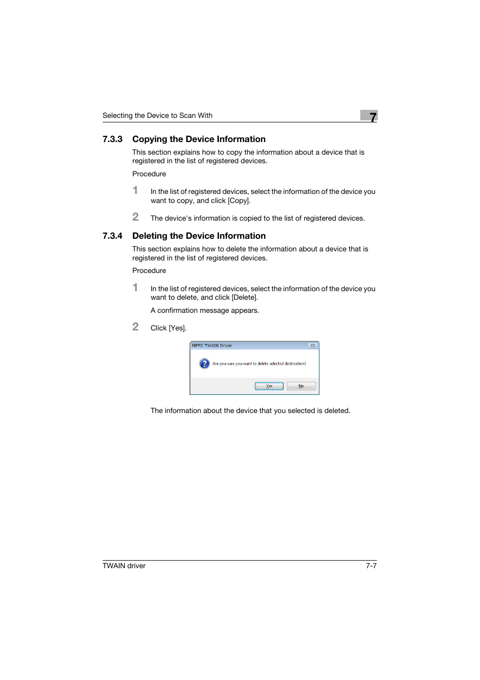 3 copying the device information, 4 deleting the device information, Copying the device information -7 | Deleting the device information -7 | Konica Minolta bizhub C754 User Manual | Page 43 / 50