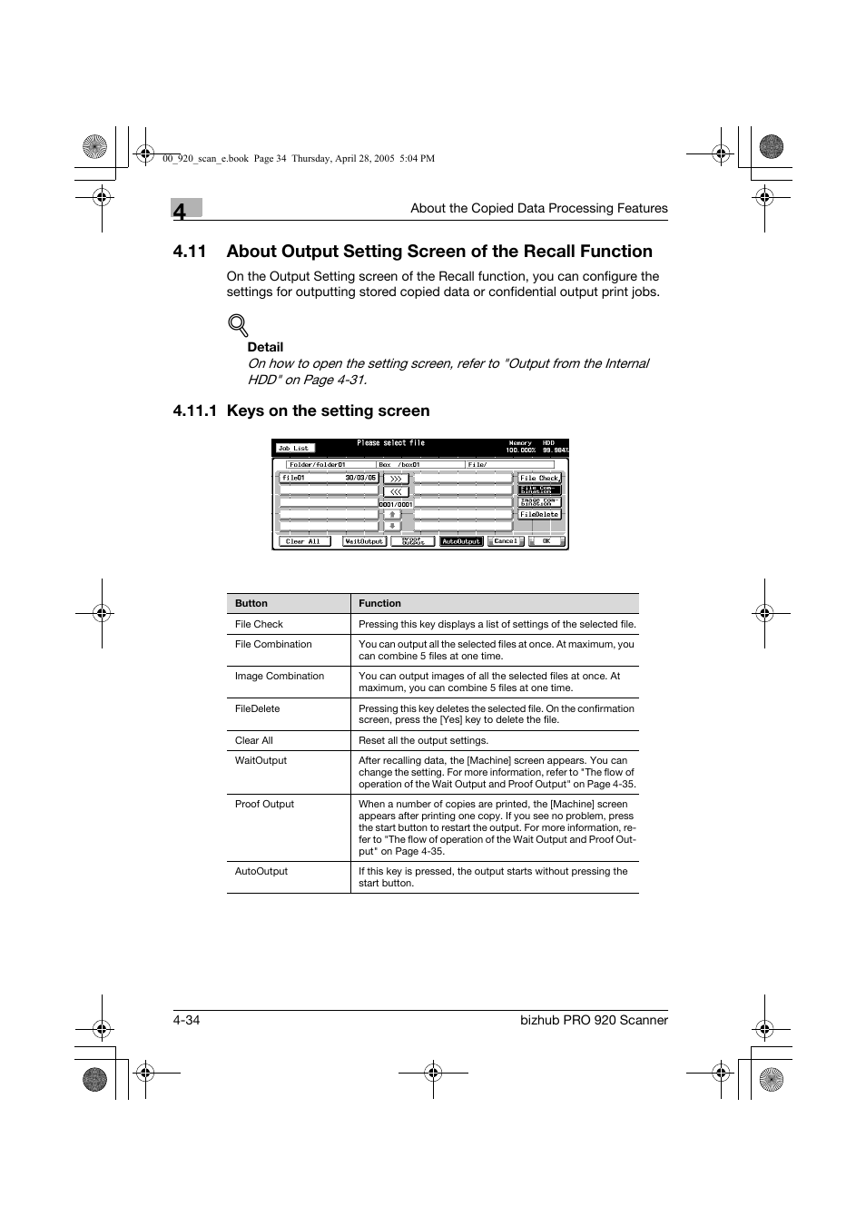 1 keys on the setting screen | Konica Minolta bizhub PRO 920 User Manual | Page 69 / 178