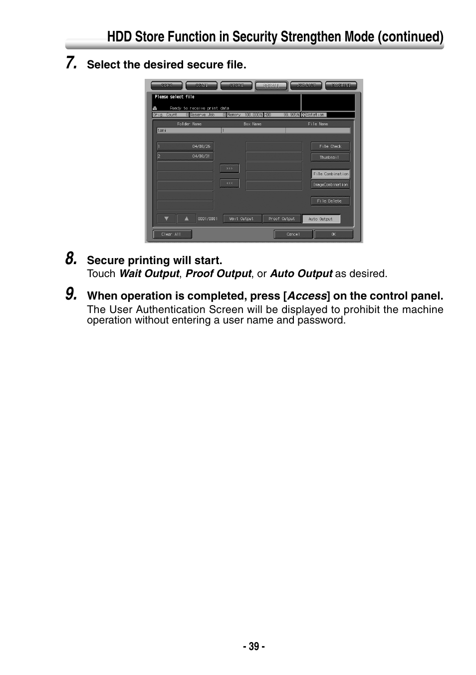Konica Minolta BIZHUB PRO 1050 User Manual | Page 47 / 64