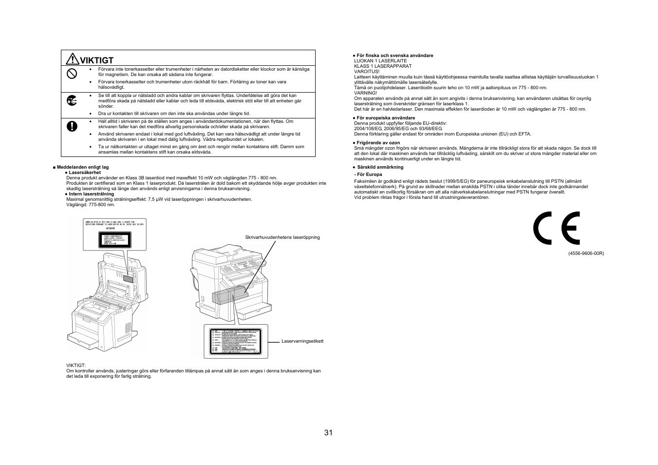 Viktigt | Konica Minolta bizhub C10X User Manual | Page 30 / 47