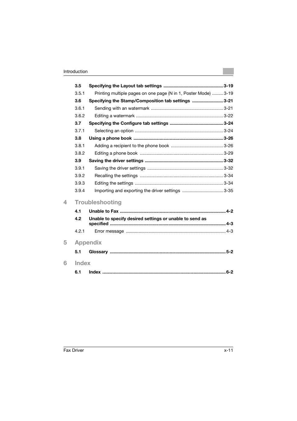 4troubleshooting, 5appendix, 6index | Konica Minolta bizhub 282 User Manual | Page 12 / 94