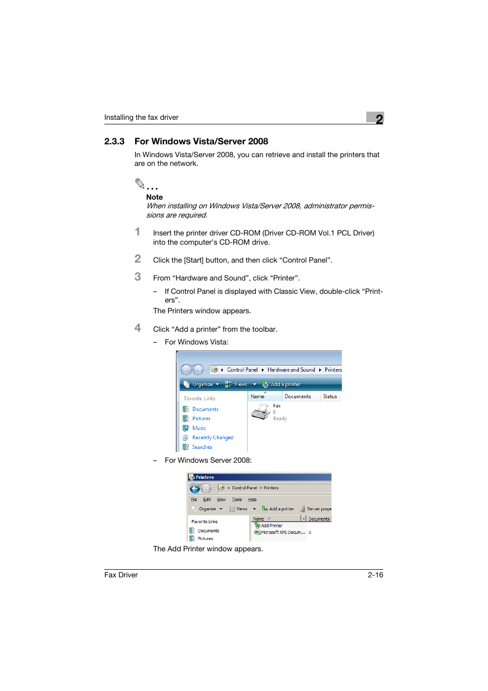 3 for windows vista/server 2008, For windows vista/server 2008 -16 | Konica Minolta bizhub 282 User Manual | Page 36 / 94