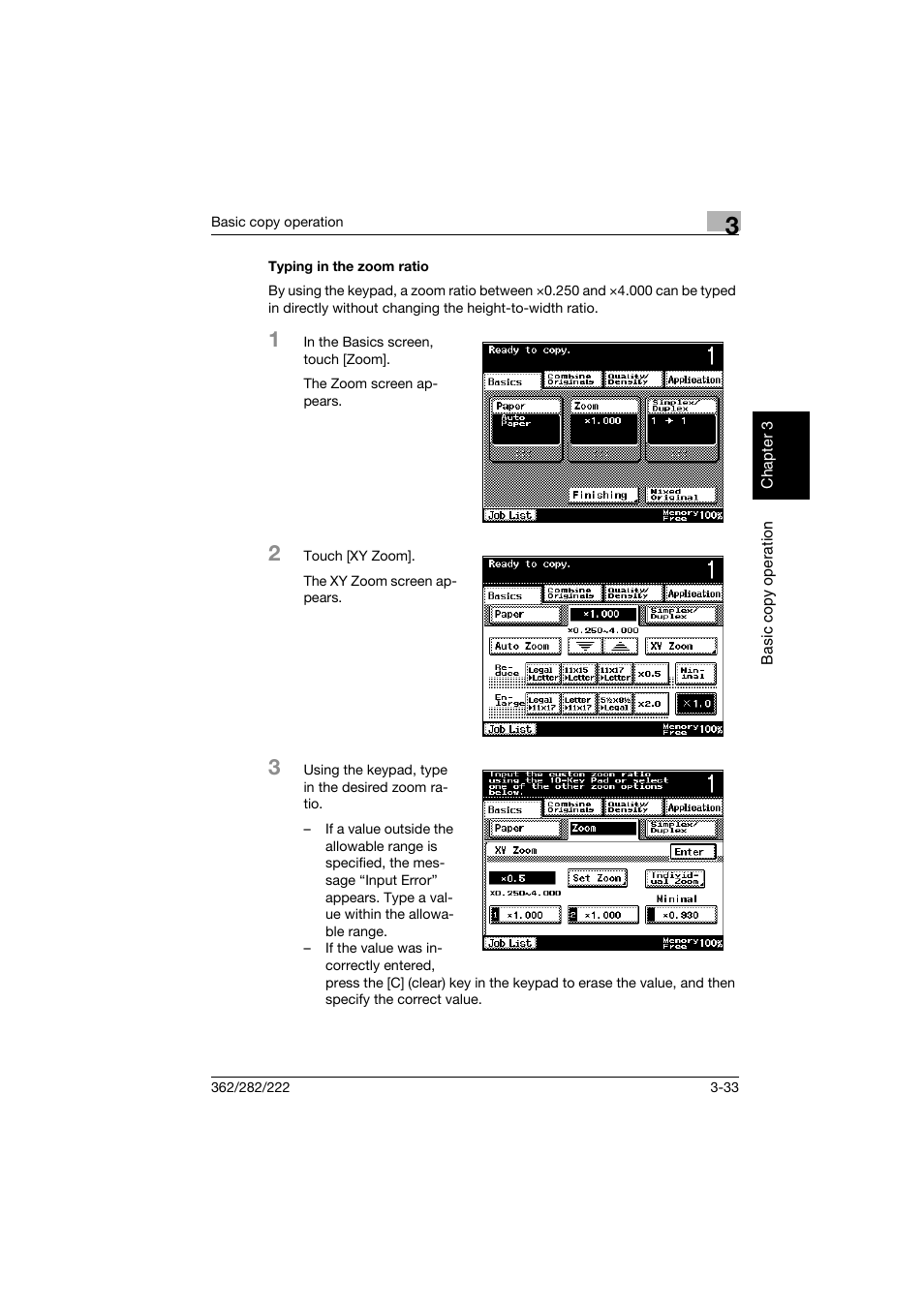 Typing in the zoom ratio, Typing in the zoom ratio -33 | Konica Minolta bizhub 282 User Manual | Page 148 / 424