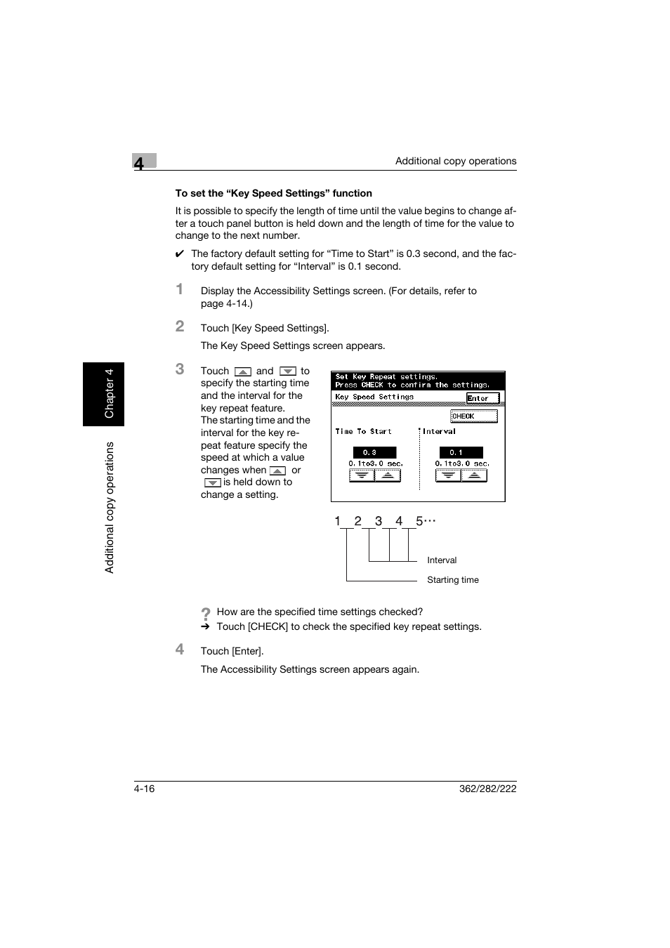 To set the “key speed settings” function, To set the “key speed settings” function -16 | Konica Minolta bizhub 282 User Manual | Page 195 / 424