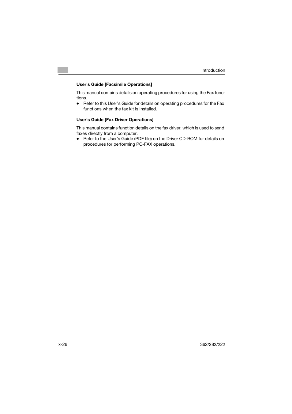 User’s guide [facsimile operations, User’s guide [fax driver operations | Konica Minolta bizhub 282 User Manual | Page 27 / 424