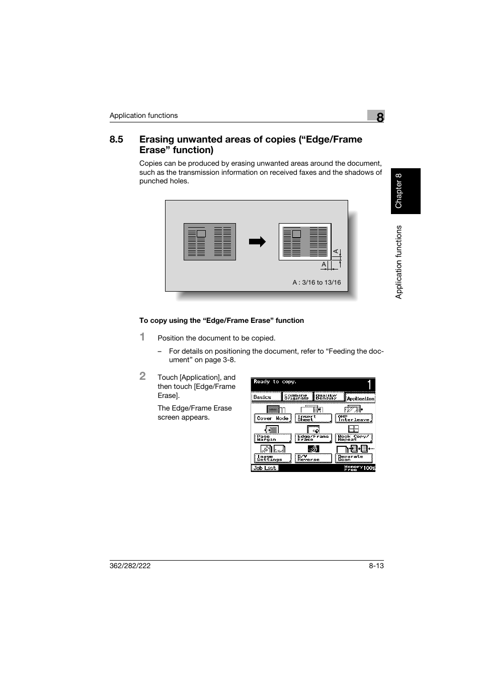 To copy using the “edge/frame erase” function, To copy using the “edge/frame erase” function -13 | Konica Minolta bizhub 282 User Manual | Page 284 / 424