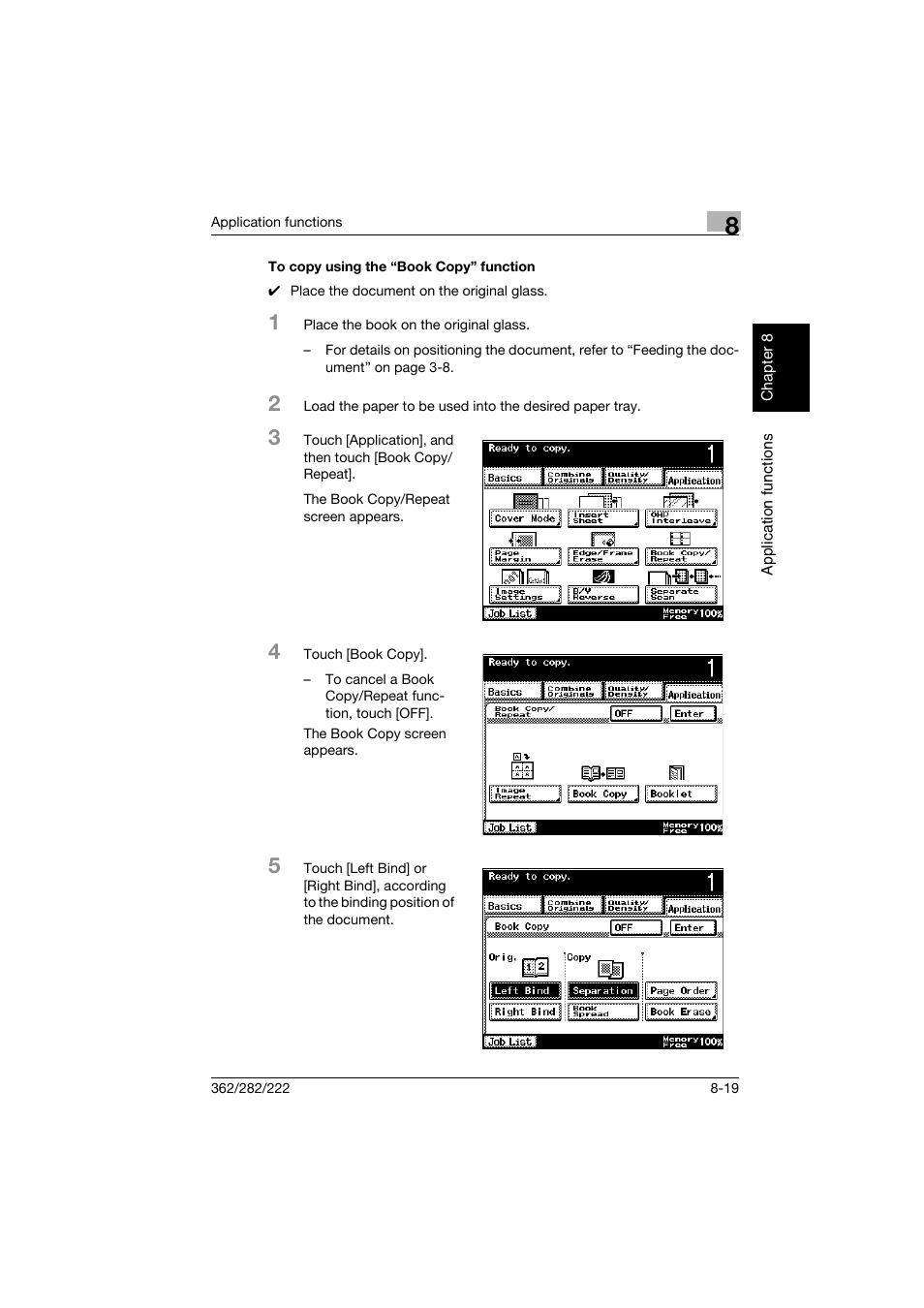 To copy using the “book copy” function, To copy using the “book copy” function -19 | Konica Minolta bizhub 282 User Manual | Page 290 / 424