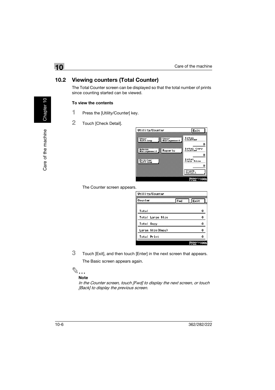 2 viewing counters (total counter), To view the contents, Viewing counters (total counter) -6 | To view the contents -6 | Konica Minolta bizhub 282 User Manual | Page 339 / 424