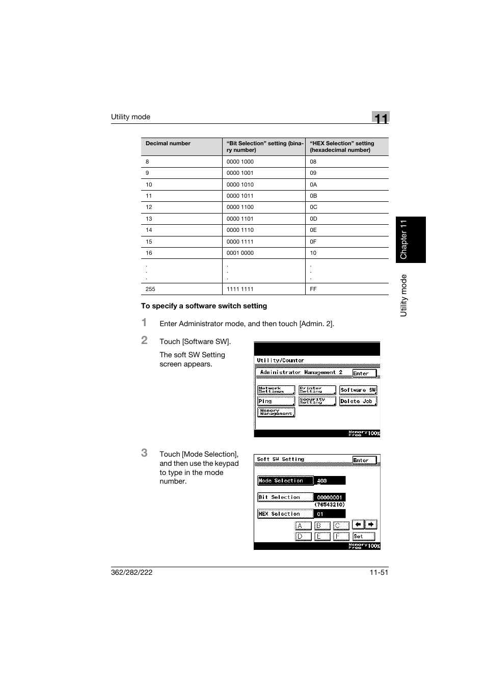 To specify a software switch setting, To specify a software switch setting -51 | Konica Minolta bizhub 282 User Manual | Page 392 / 424