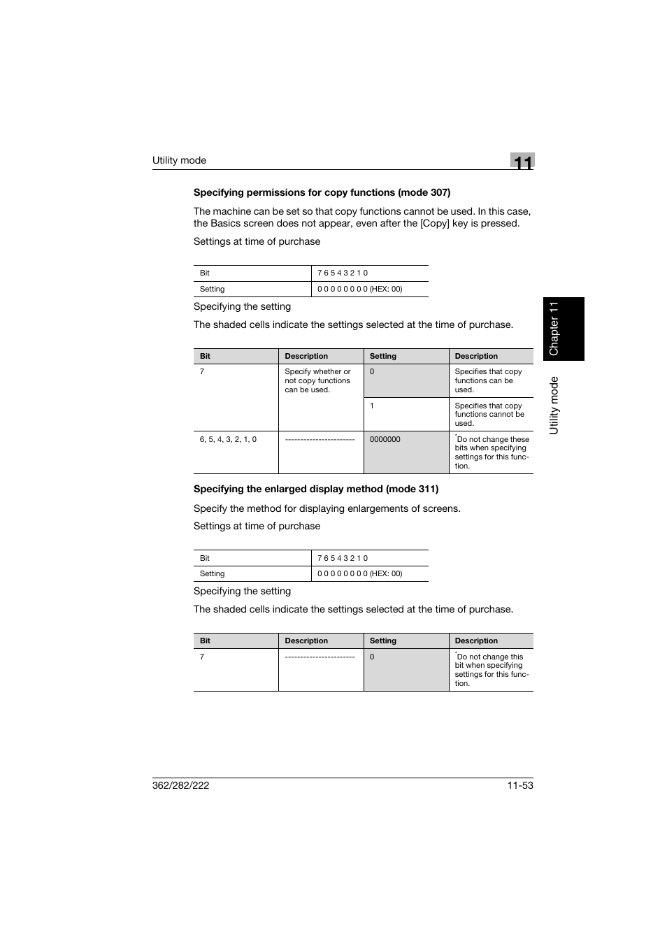 Specifying the enlarged display method (mode 311) | Konica Minolta bizhub 282 User Manual | Page 394 / 424