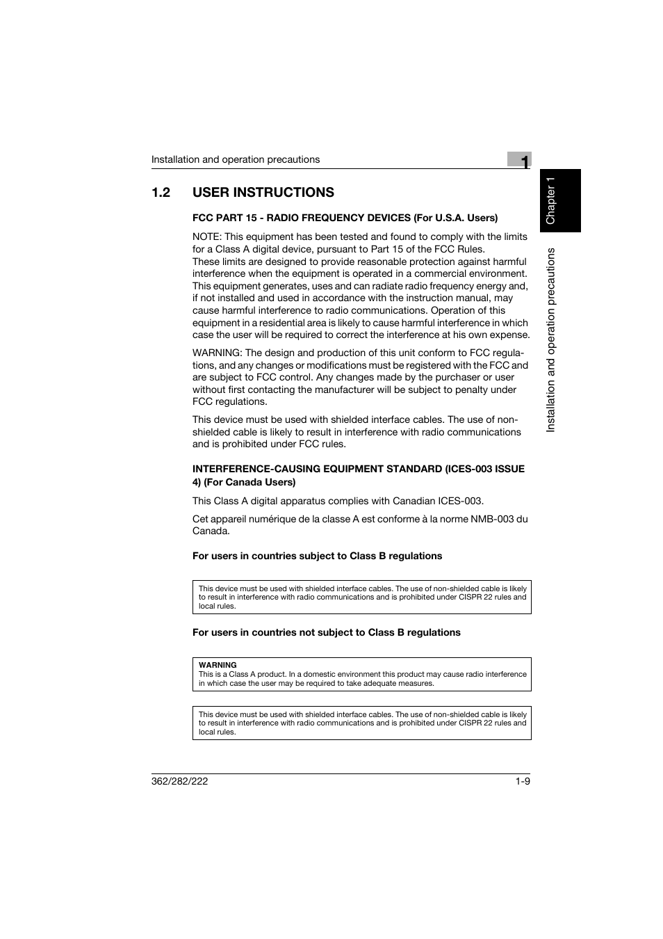 2 user instructions, User instructions -9 | Konica Minolta bizhub 282 User Manual | Page 40 / 424