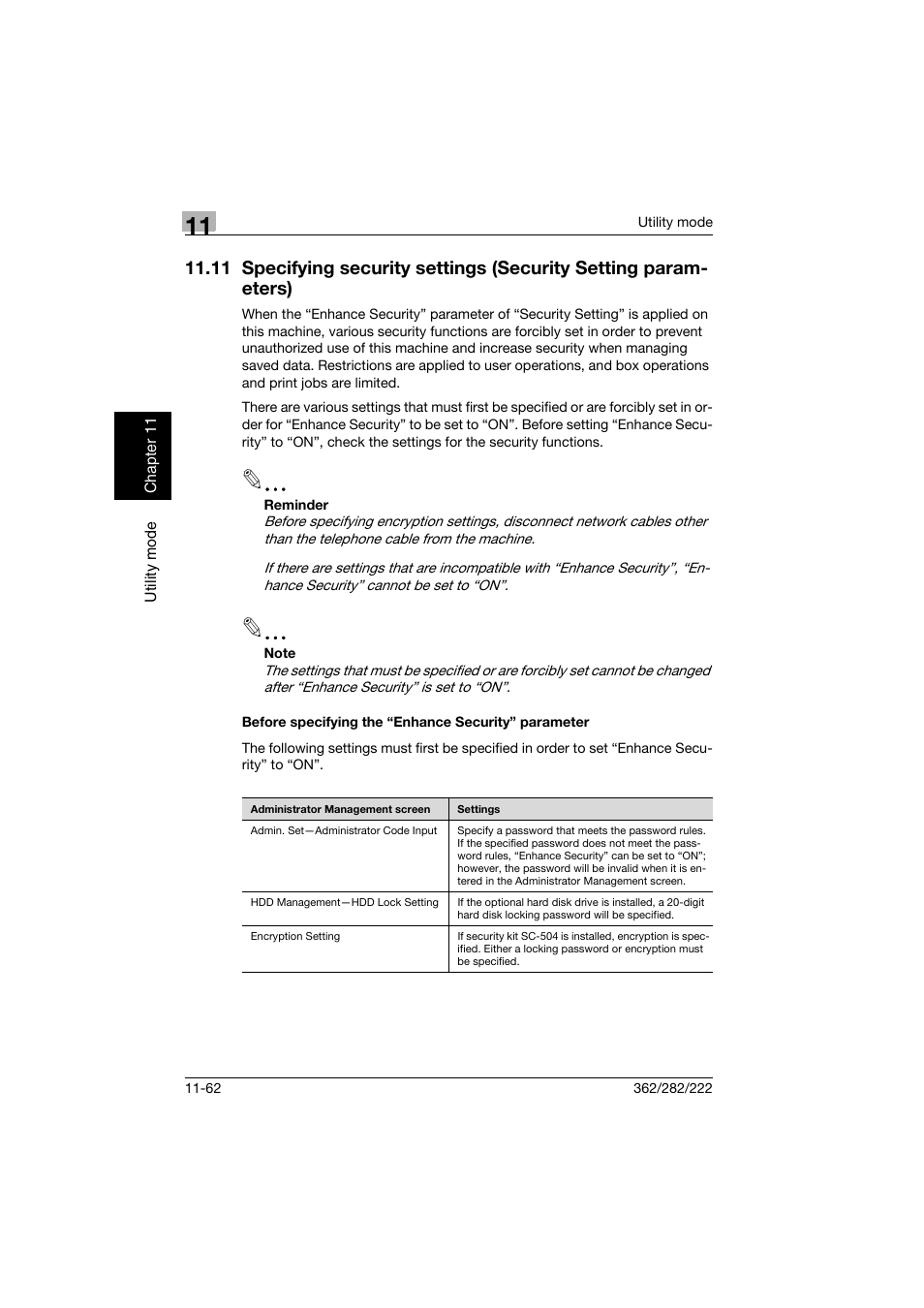 Before specifying the “enhance security” parameter | Konica Minolta bizhub 282 User Manual | Page 403 / 424