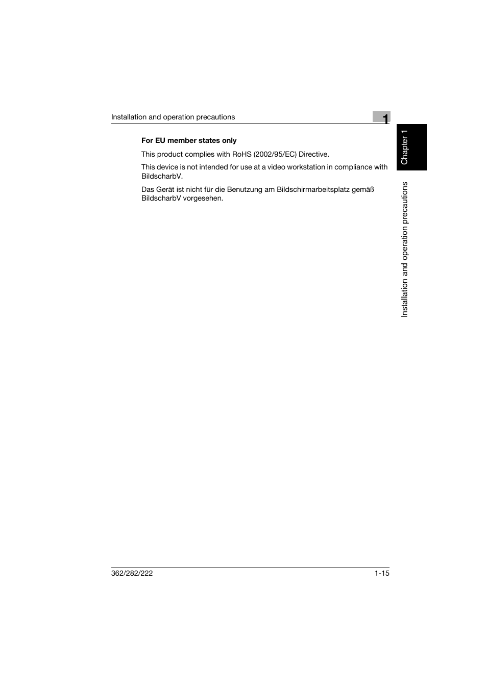 For eu member states only, For eu member states only -15 | Konica Minolta bizhub 282 User Manual | Page 46 / 424