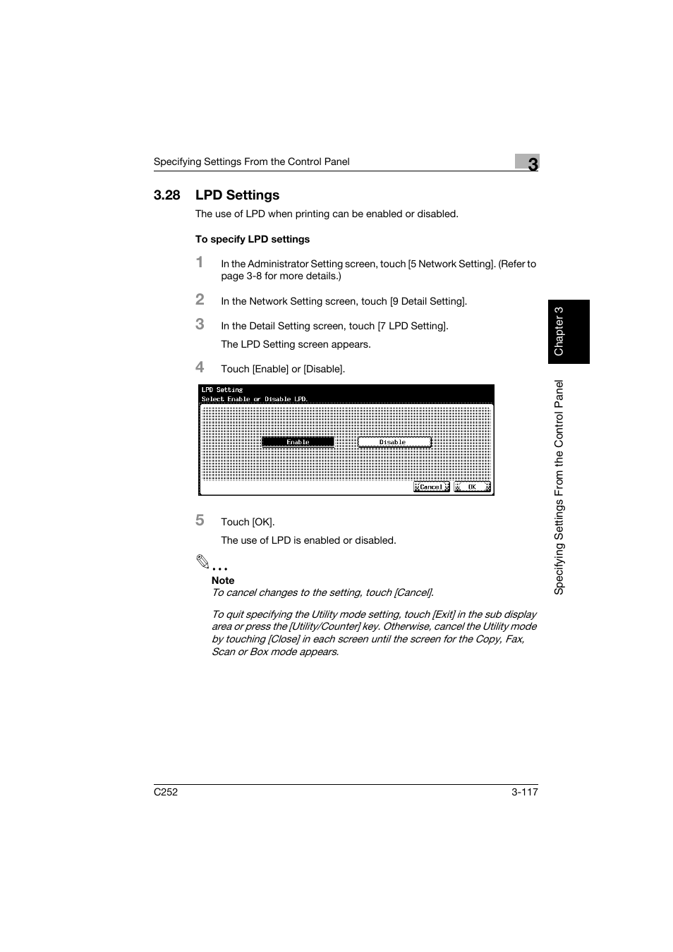 28 lpd settings, To specify lpd settings, Lpd settings -117 | To specify lpd settings -117 | Konica Minolta BIZHUB C252 User Manual | Page 228 / 396