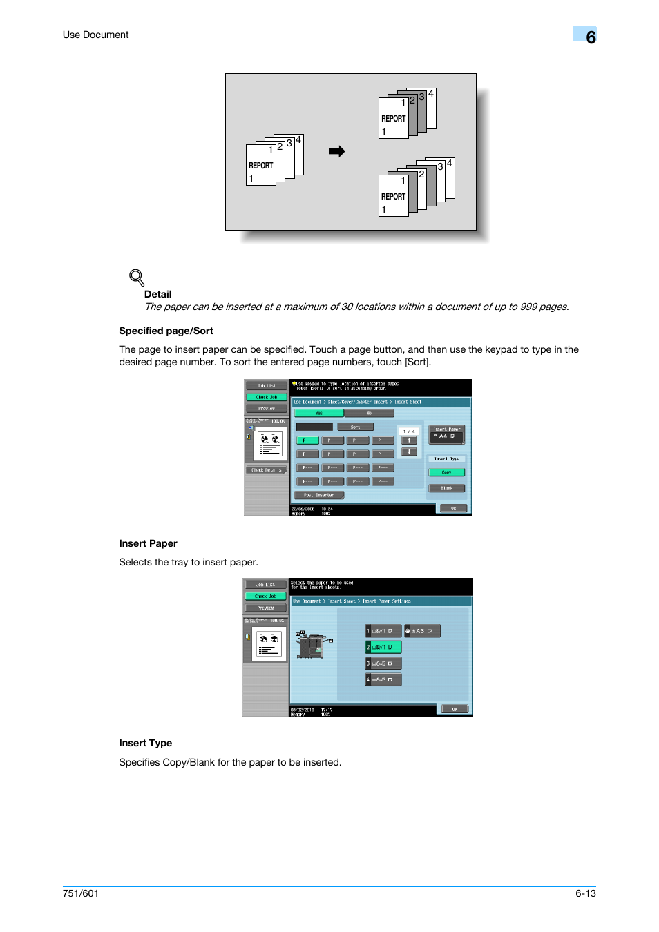 Insert paper, Insert type, Insert type -13 | Konica Minolta bizhub 751 User Manual | Page 103 / 238