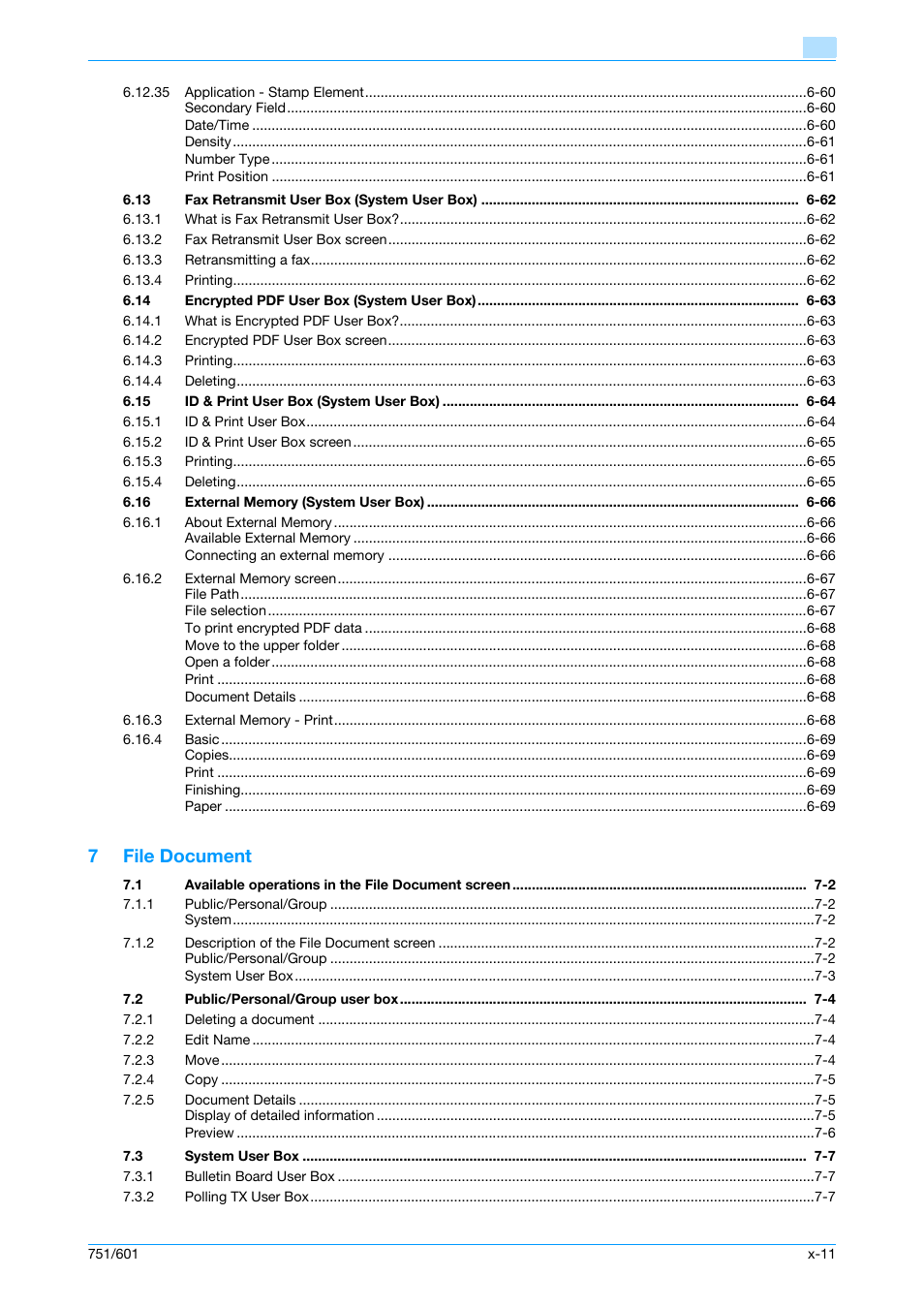 7file document | Konica Minolta bizhub 751 User Manual | Page 12 / 238