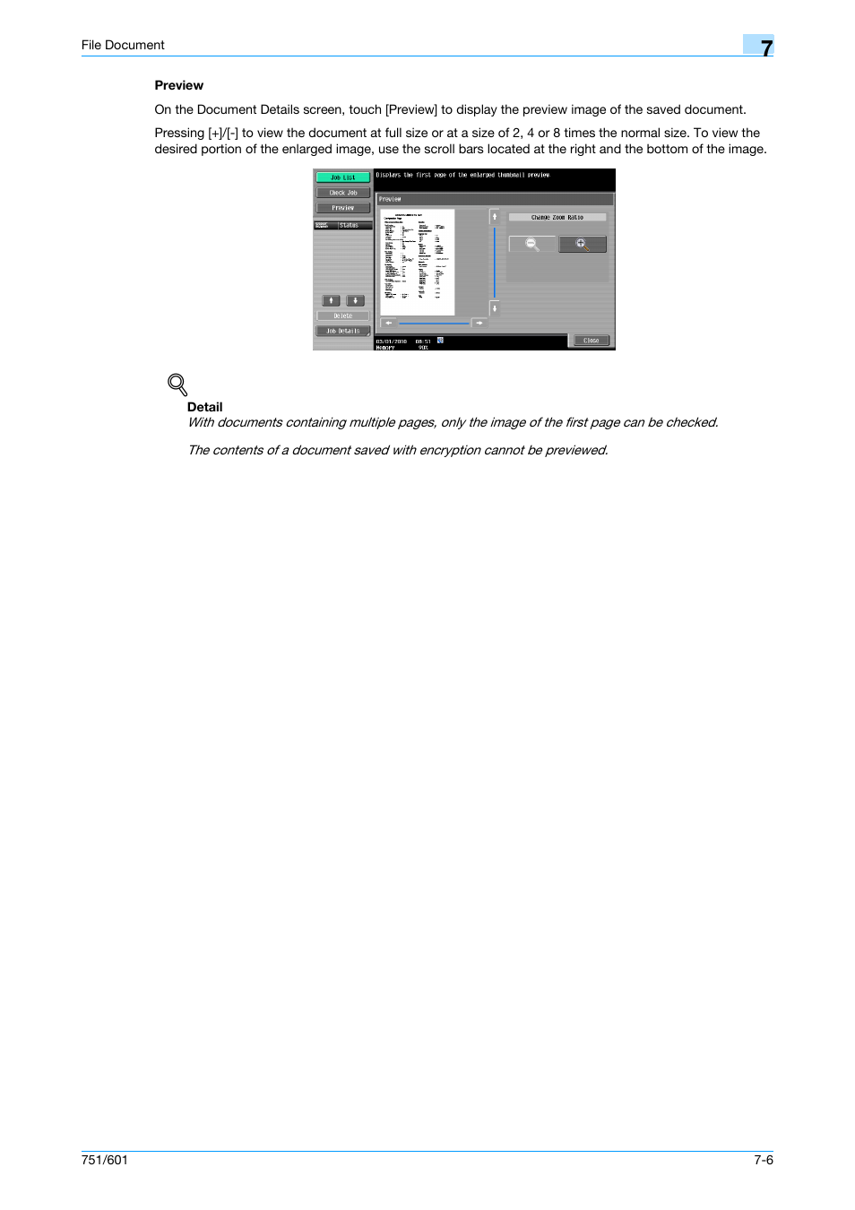 Preview, Preview -6, P. 7-6 | Konica Minolta bizhub 751 User Manual | Page 165 / 238