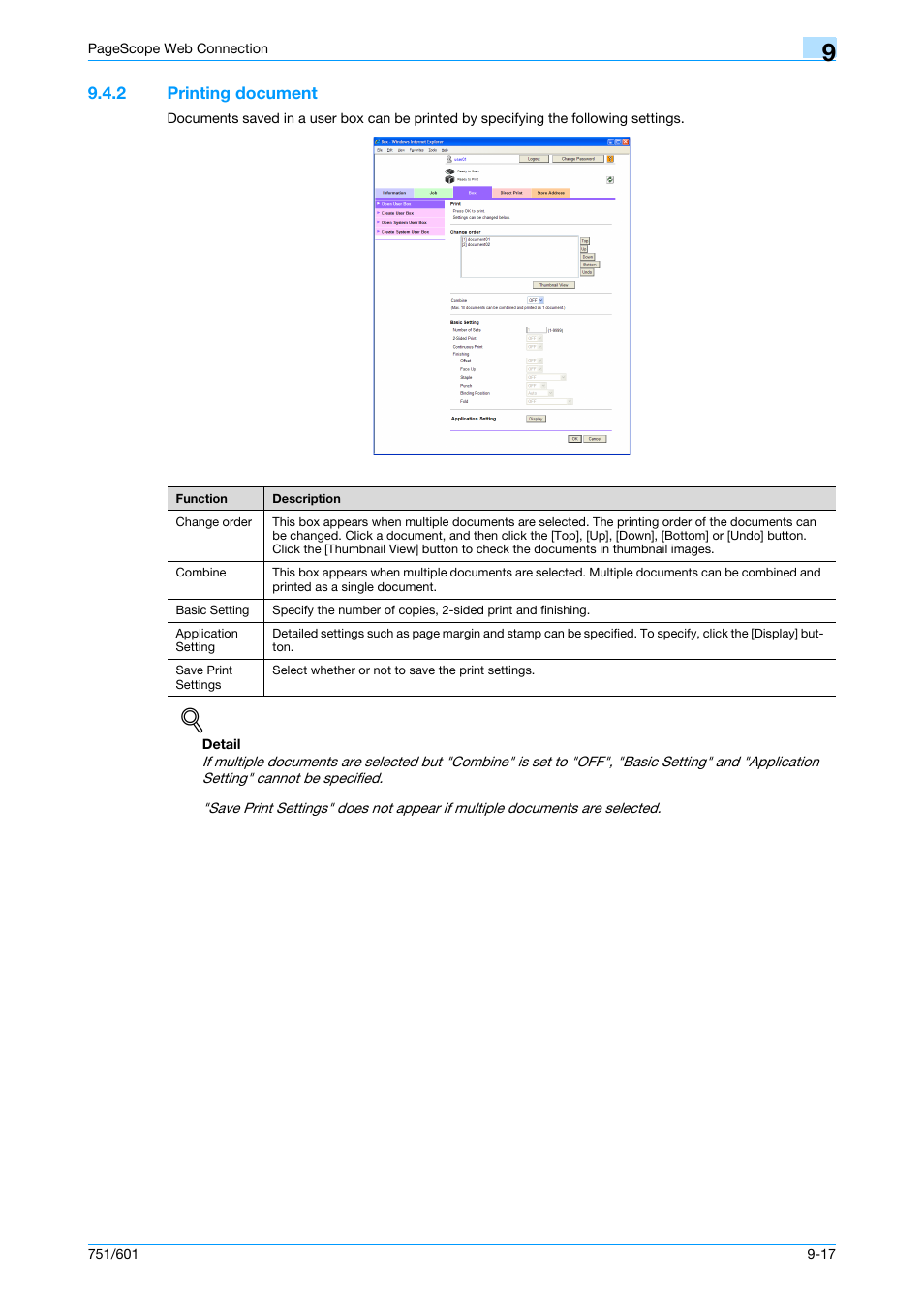 2 printing document, Printing document -17 | Konica Minolta bizhub 751 User Manual | Page 207 / 238