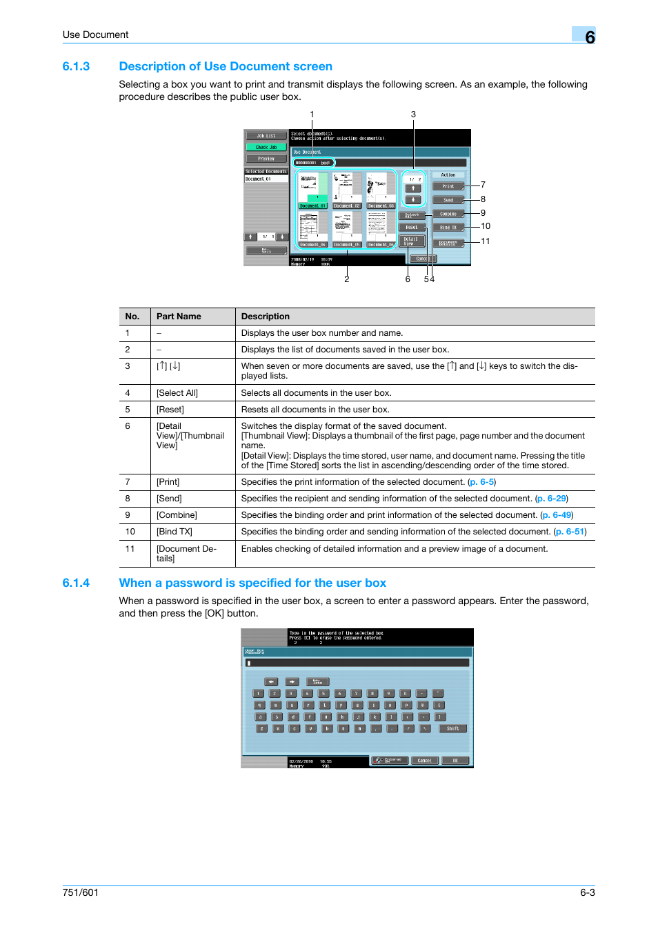 3 description of use document screen, 4 when a password is specified for the user box, Description of use document screen -3 | When a password is specified for the user box -3 | Konica Minolta bizhub 751 User Manual | Page 93 / 238
