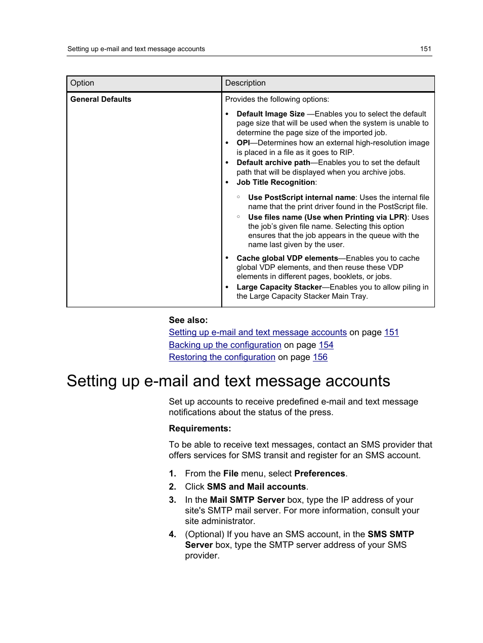 Setting up e-mail and text message accounts | Konica Minolta bizhub PRESS C7000 User Manual | Page 161 / 218