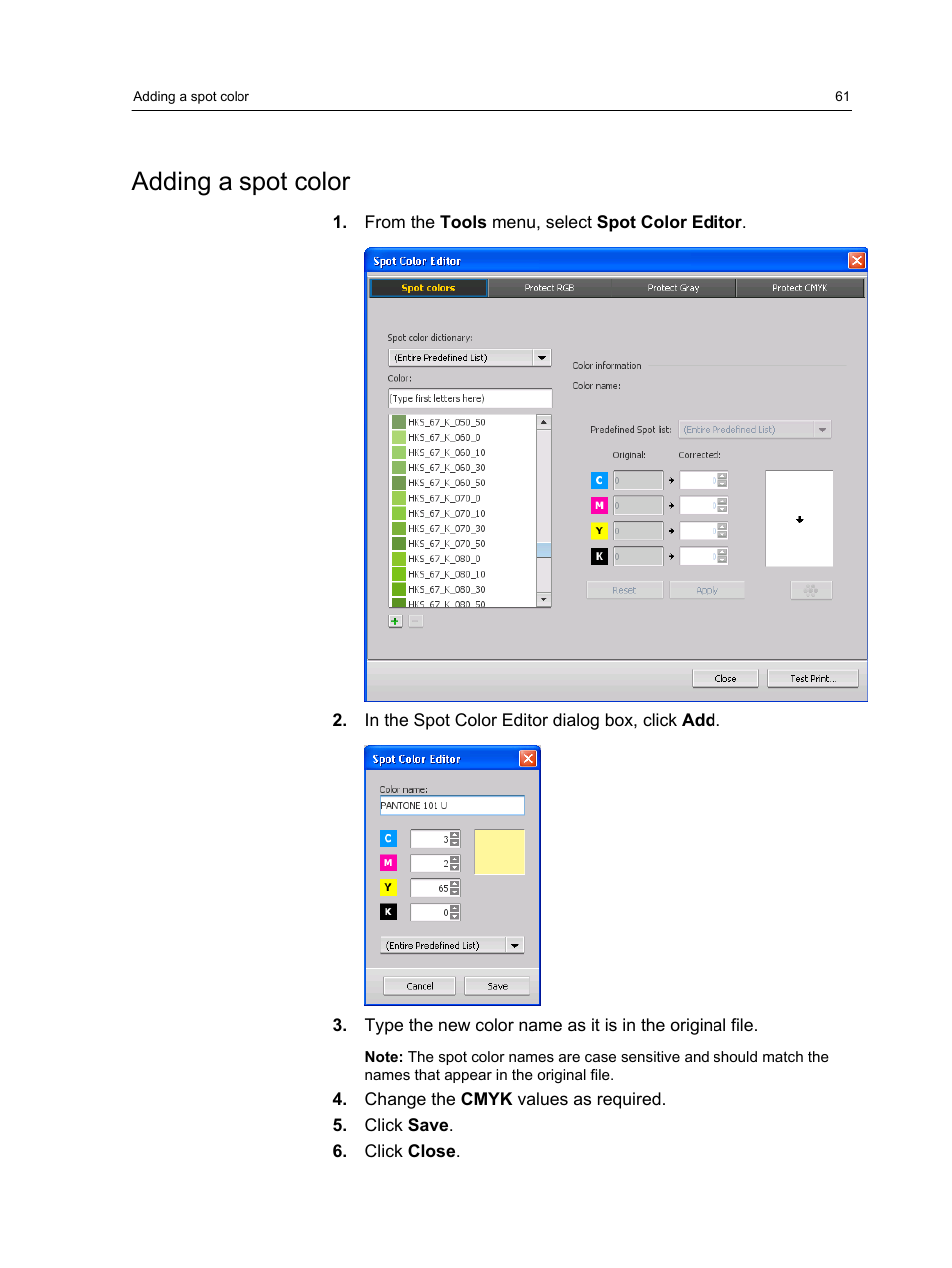 Adding a spot color | Konica Minolta bizhub PRESS C7000 User Manual | Page 71 / 218