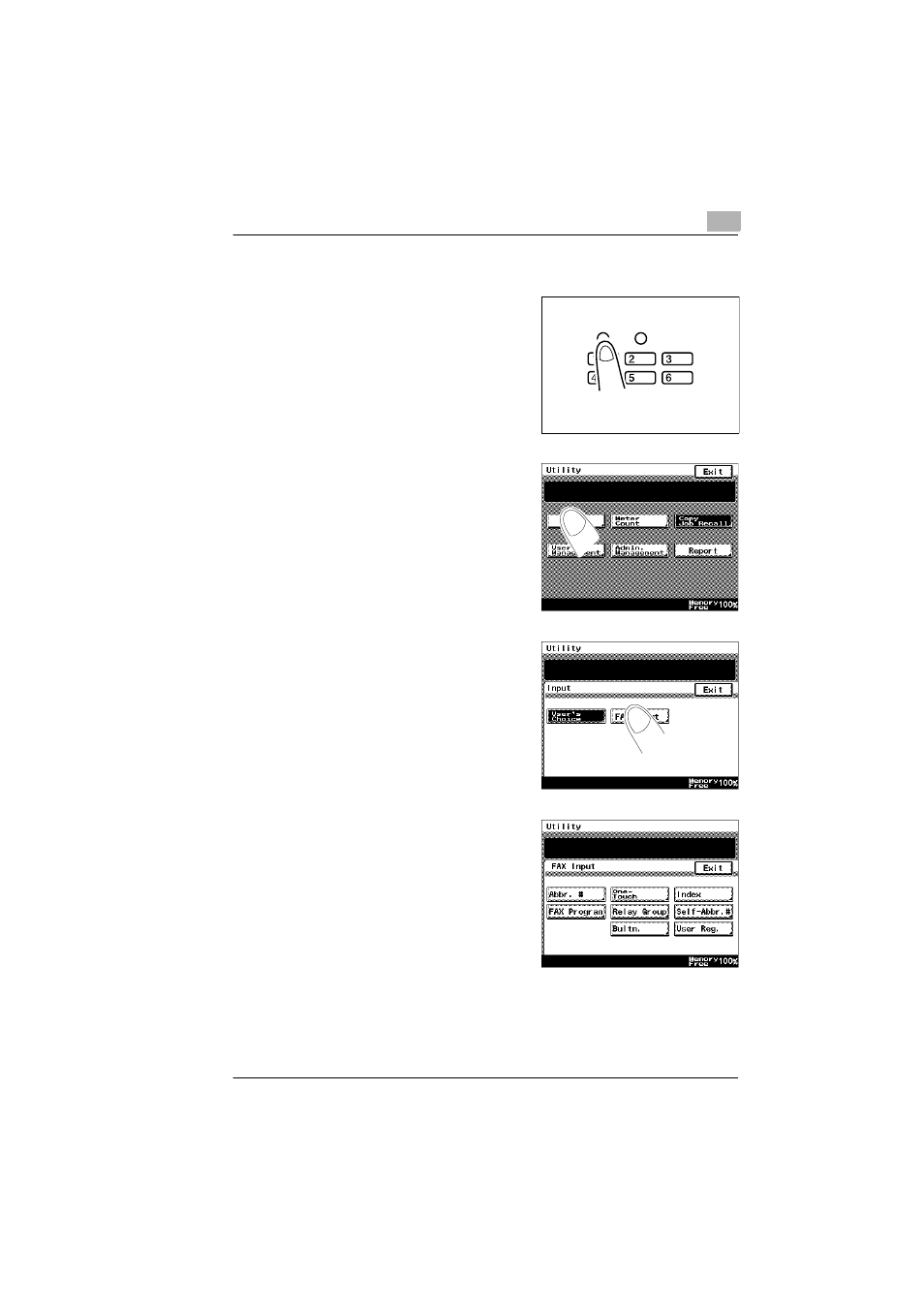 Calling up fax input, Calling up fax input -7 | Konica Minolta Di351f User Manual | Page 49 / 62