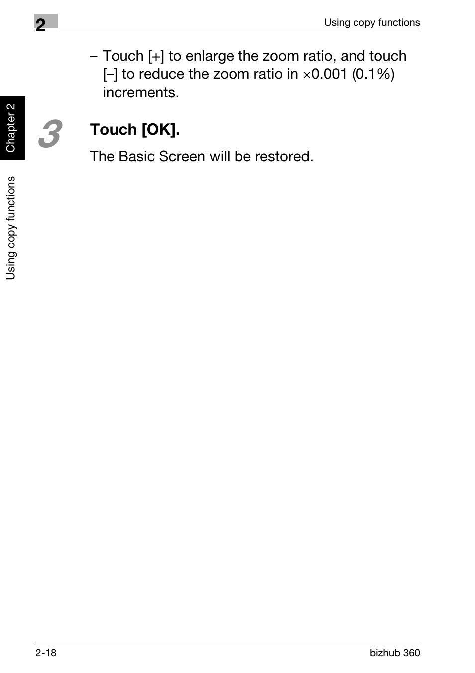 Touch [ok | Konica Minolta bizhub 360 User Manual | Page 56 / 152