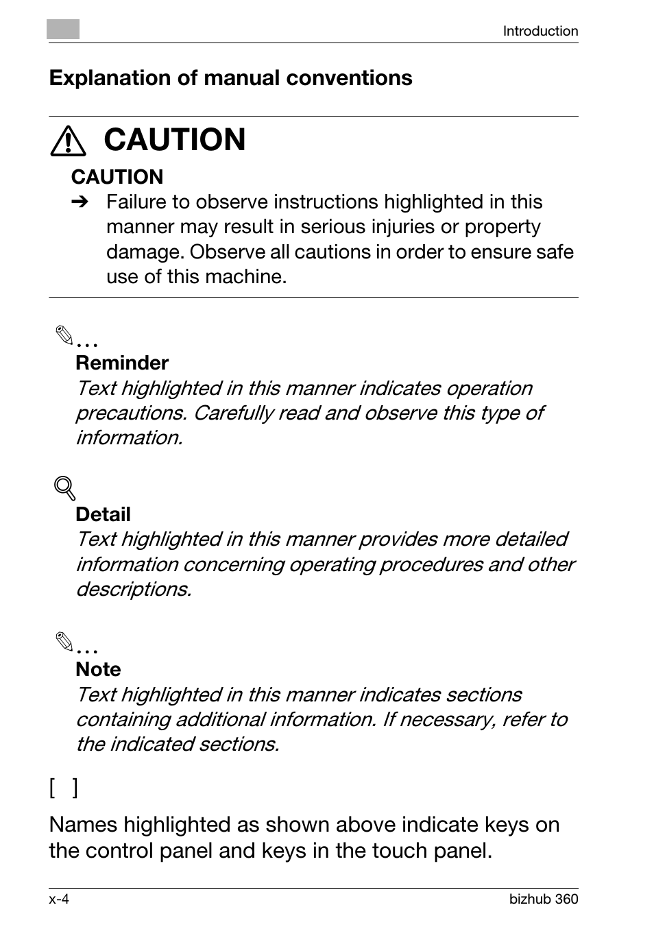 7 caution | Konica Minolta bizhub 360 User Manual | Page 6 / 152