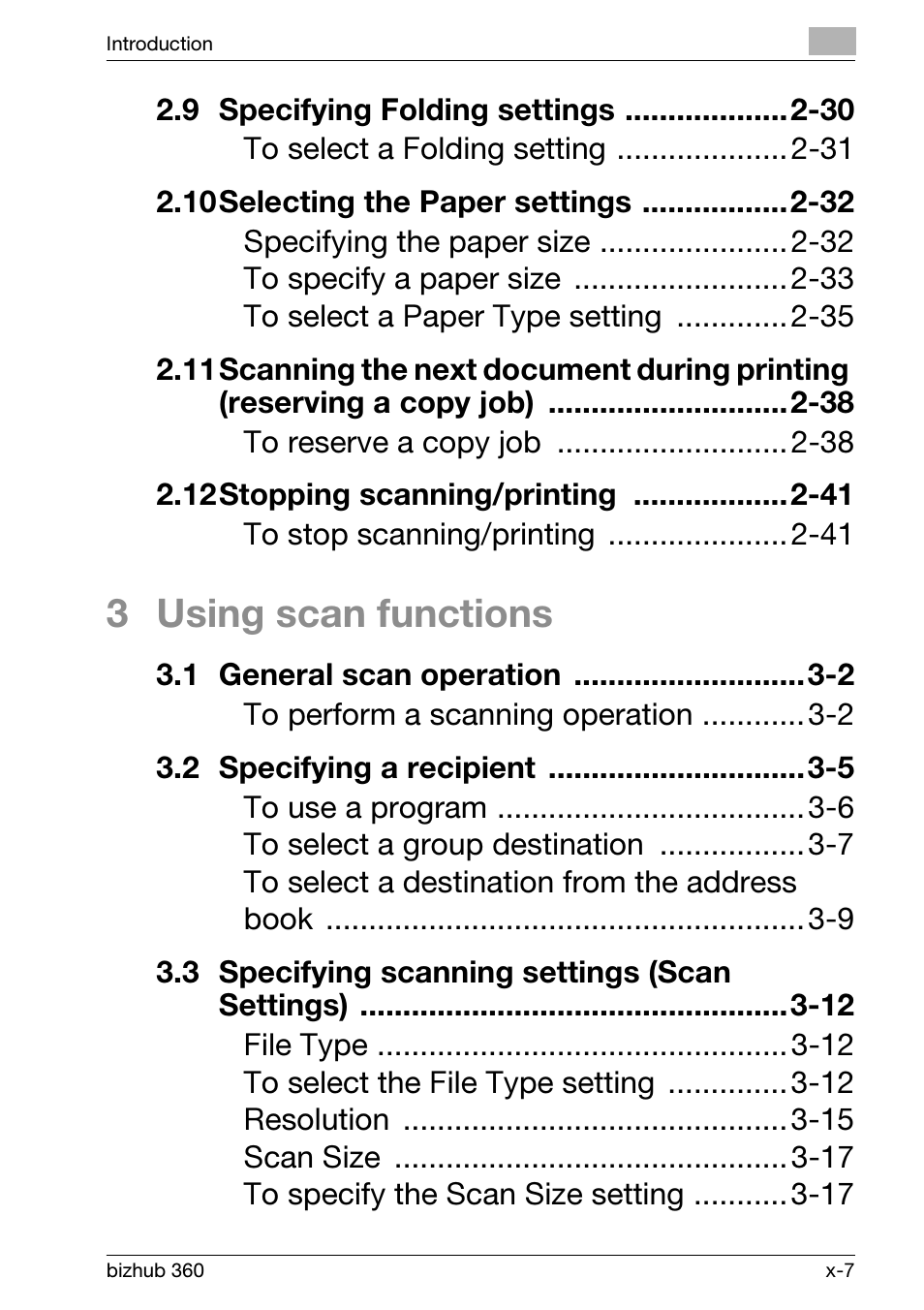 3 using scan functions | Konica Minolta bizhub 360 User Manual | Page 9 / 152