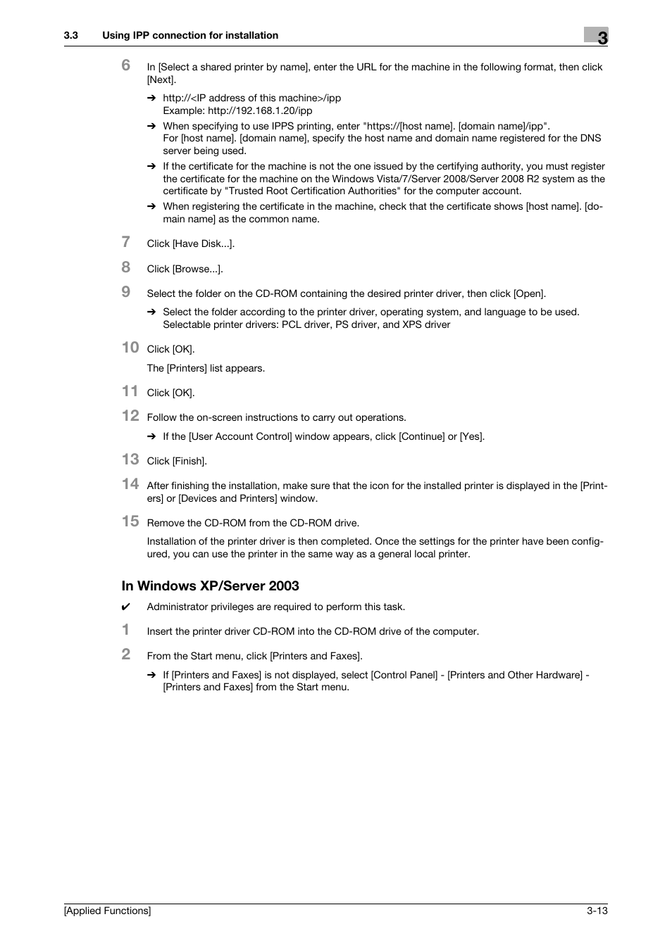 In windows xp/server 2003, In windows xp/server 2003 -13 | Konica Minolta bizhub C3350 User Manual | Page 121 / 153