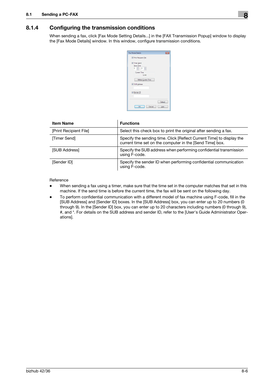 4 configuring the transmission conditions, Configuring the transmission conditions -6 | Konica Minolta bizhub 36 User Manual | Page 101 / 195