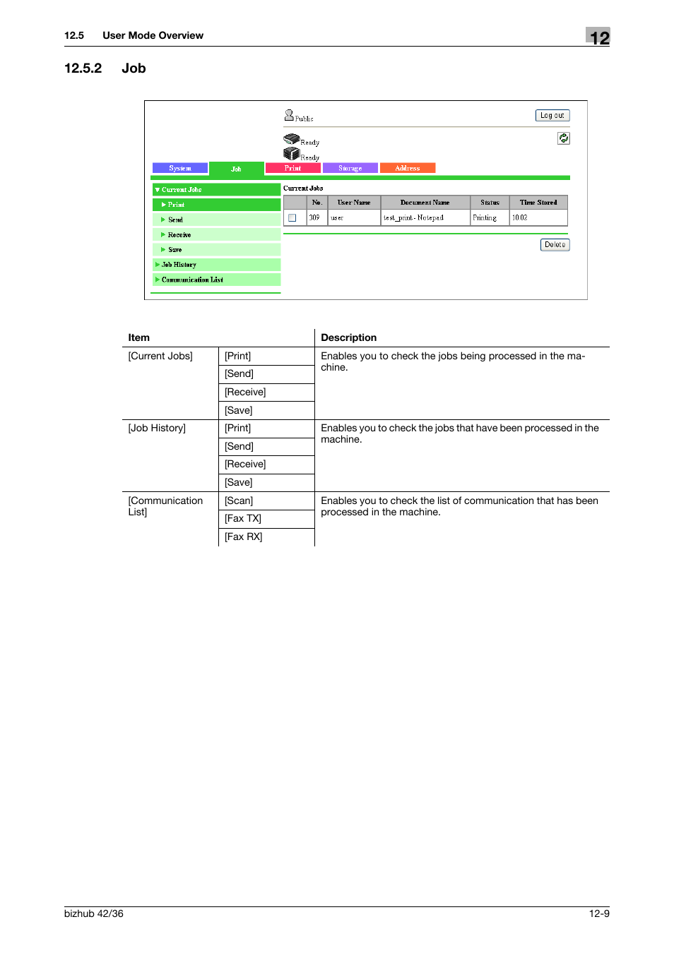 2 job, Job -9 | Konica Minolta bizhub 36 User Manual | Page 156 / 195
