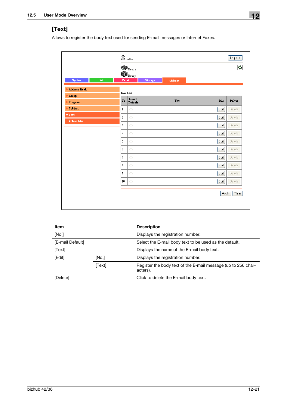 Text, Text] -21 | Konica Minolta bizhub 36 User Manual | Page 168 / 195