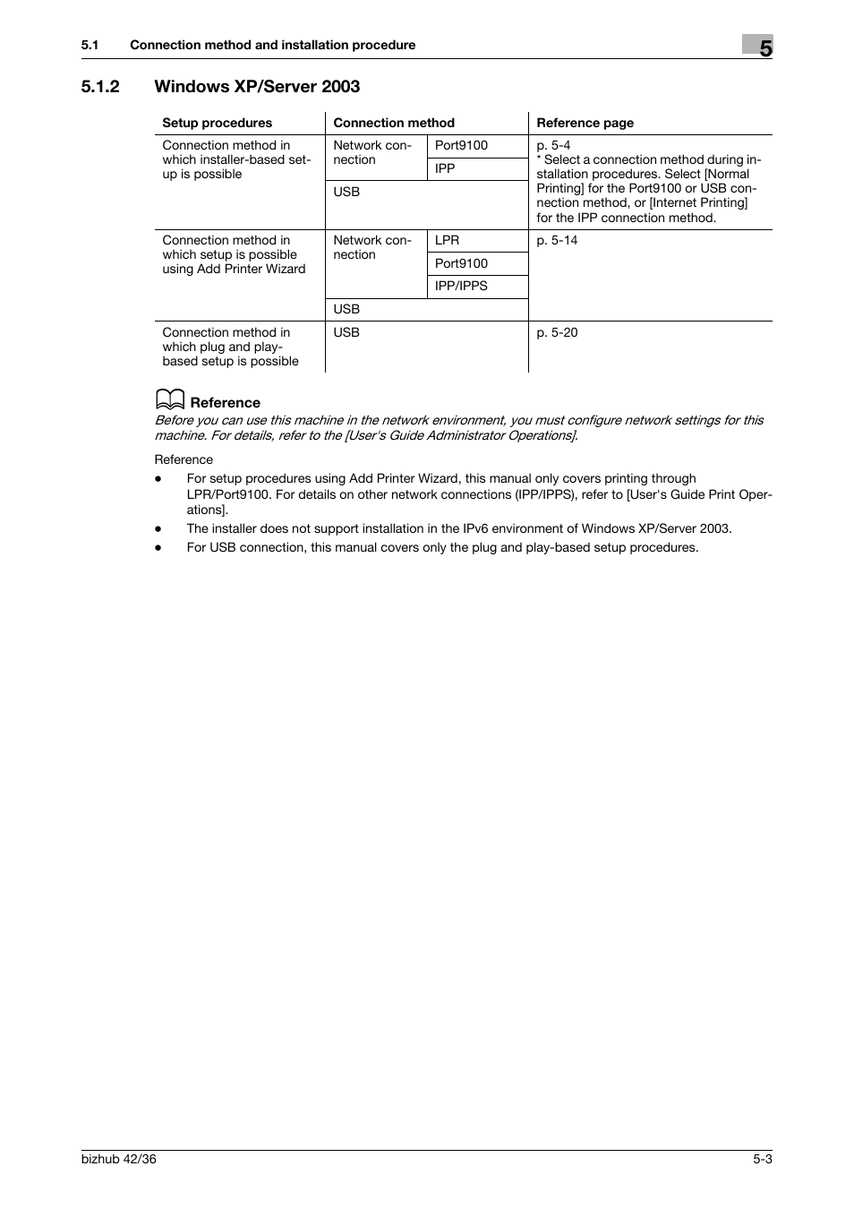 2 windows xp/server 2003, Windows xp/server 2003 -3 | Konica Minolta bizhub 36 User Manual | Page 37 / 195