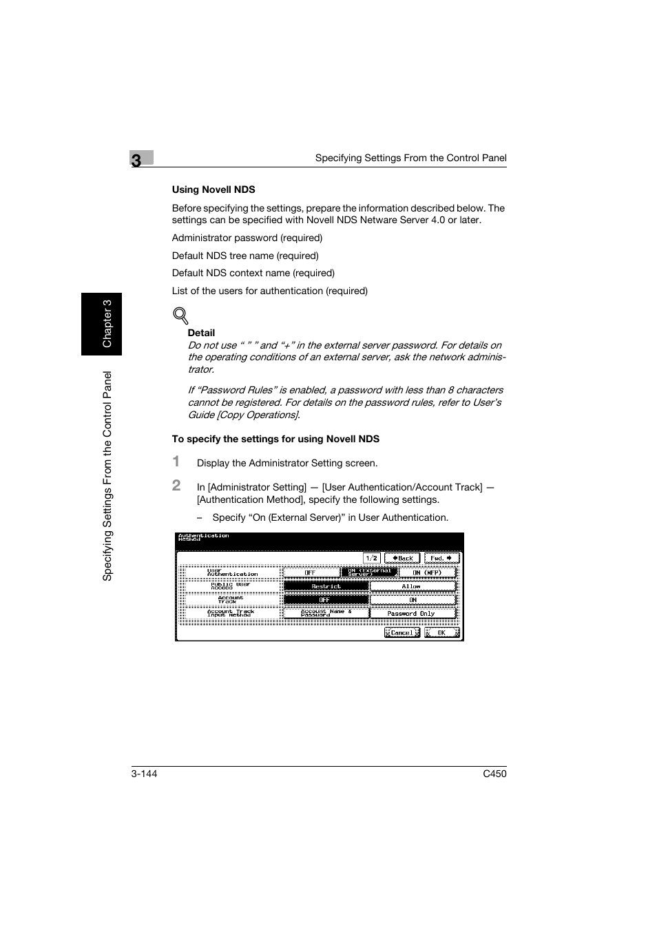 Using novell nds, To specify the settings for using novell nds | Konica Minolta BIZHUB C450 User Manual | Page 255 / 396