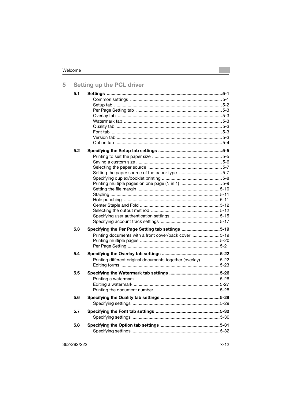 5setting up the pcl driver | Konica Minolta bizhub 362 User Manual | Page 13 / 372