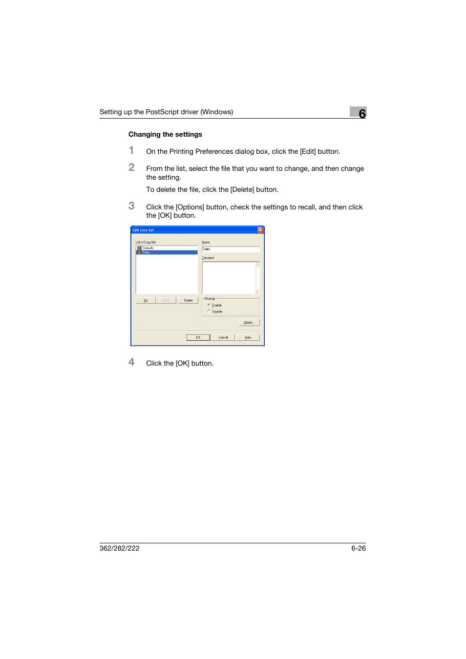 Changing the settings, Changing the settings -26 | Konica Minolta bizhub 362 User Manual | Page 182 / 372