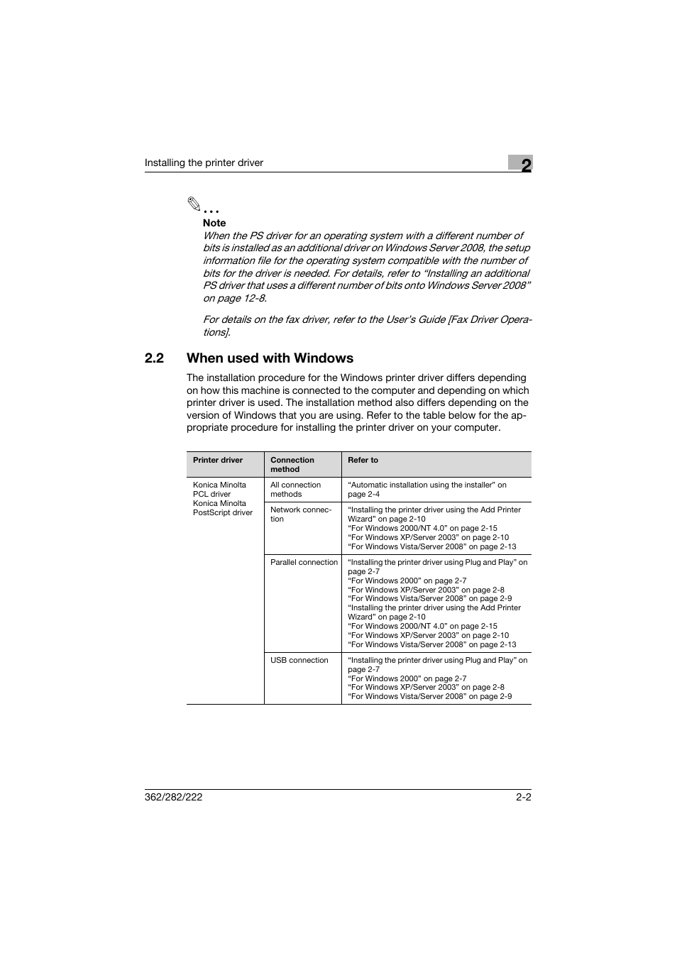 2 when used with windows, When used with windows -2 | Konica Minolta bizhub 362 User Manual | Page 32 / 372