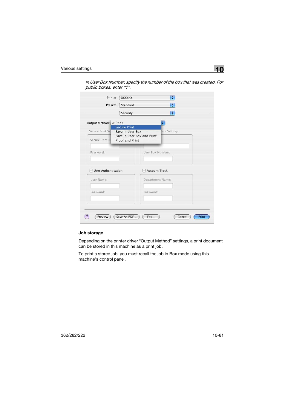 Job storage, Job storage -81 | Konica Minolta bizhub 362 User Manual | Page 338 / 372