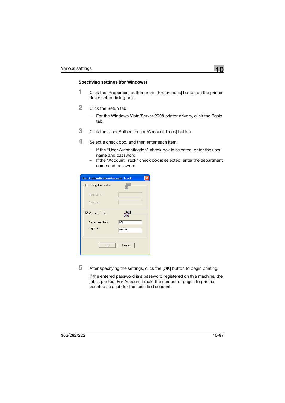 Specifying settings (for windows), Specifying settings (for windows) -87 | Konica Minolta bizhub 362 User Manual | Page 344 / 372
