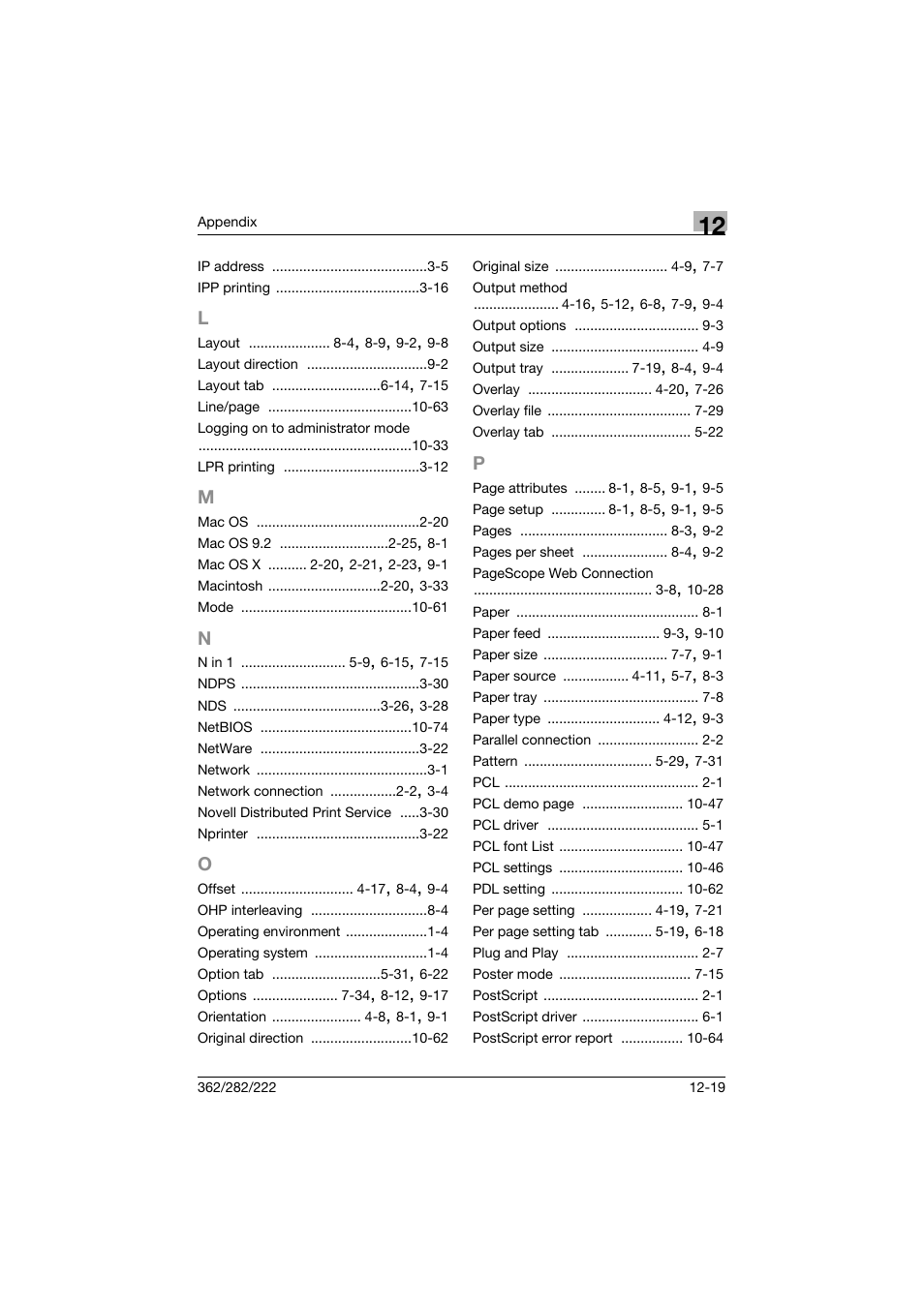 L to p | Konica Minolta bizhub 362 User Manual | Page 369 / 372