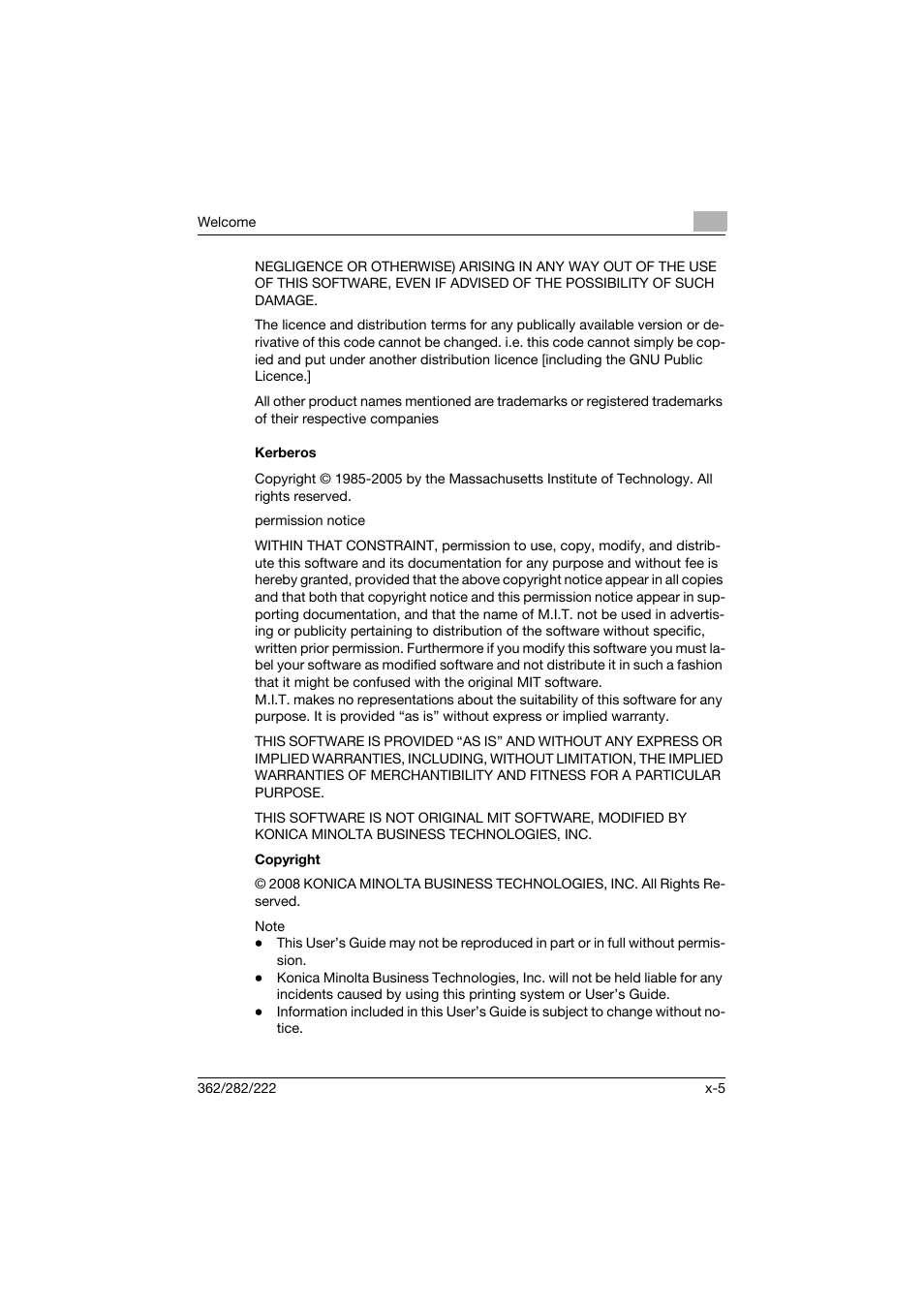 Kerberos | Konica Minolta bizhub 362 User Manual | Page 6 / 372