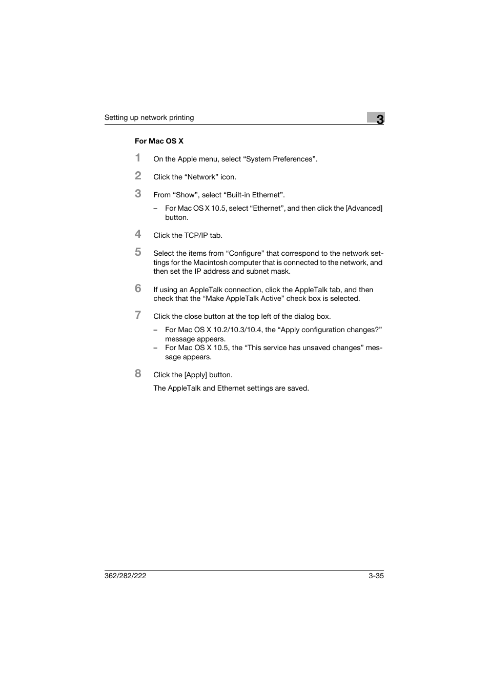 For mac os x, For mac os x -35 | Konica Minolta bizhub 362 User Manual | Page 93 / 372