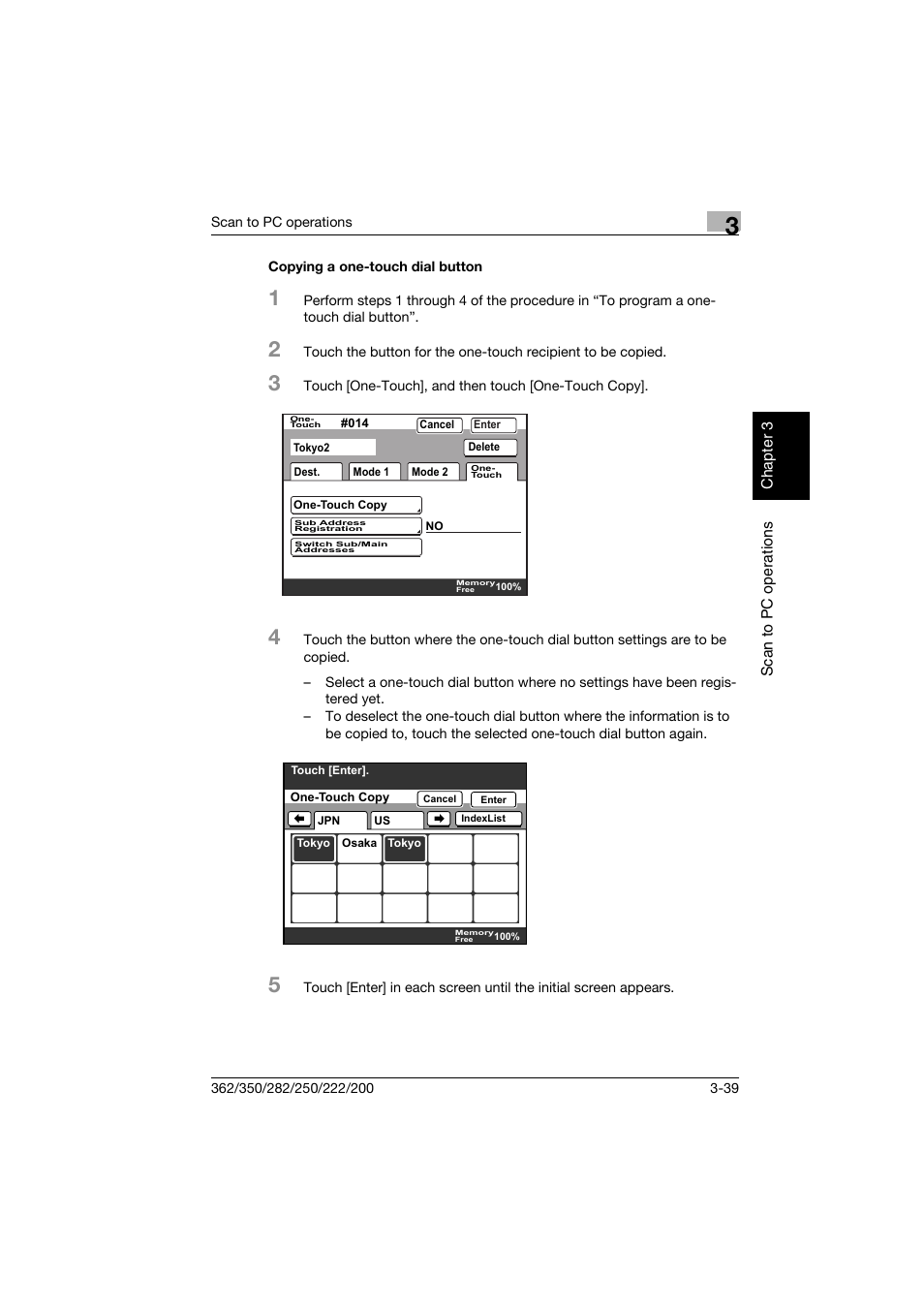 Copying a one-touch dial button, Copying a one-touch dial button -39 | Konica Minolta bizhub 282 User Manual | Page 114 / 288