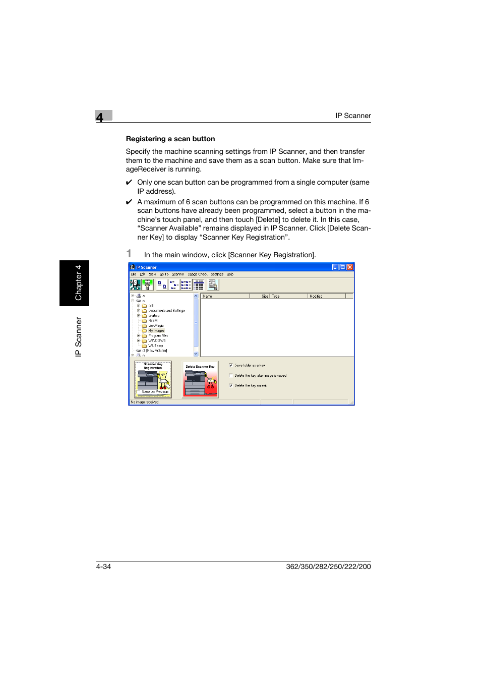 Registering a scan button, Registering a scan button -34 | Konica Minolta bizhub 282 User Manual | Page 149 / 288