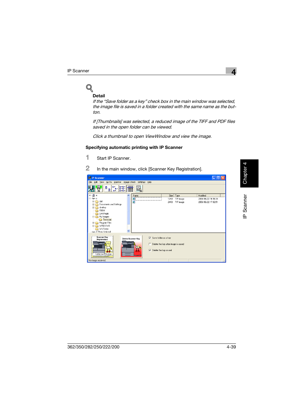 Specifying automatic printing with ip scanner, Specifying automatic printing with ip scanner -39 | Konica Minolta bizhub 282 User Manual | Page 154 / 288