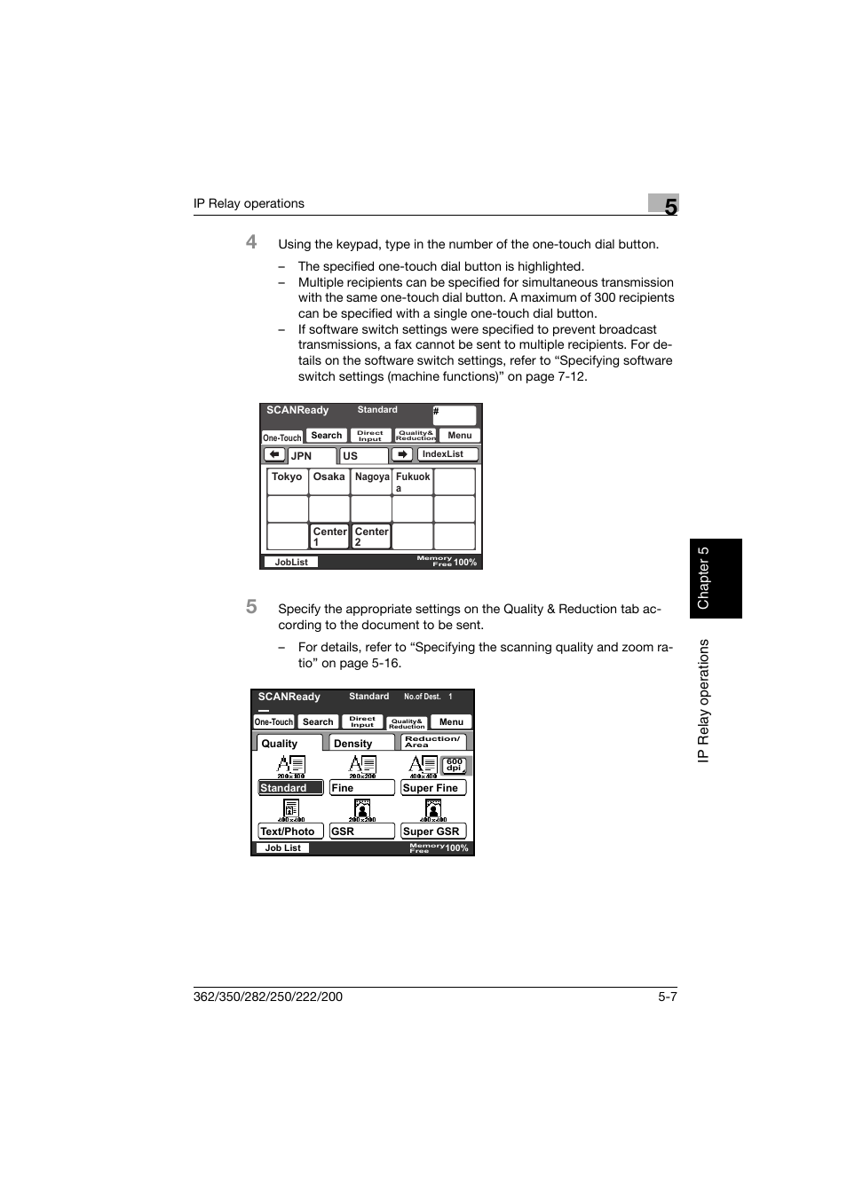 Ip relay operations chap te r 5 | Konica Minolta bizhub 282 User Manual | Page 170 / 288