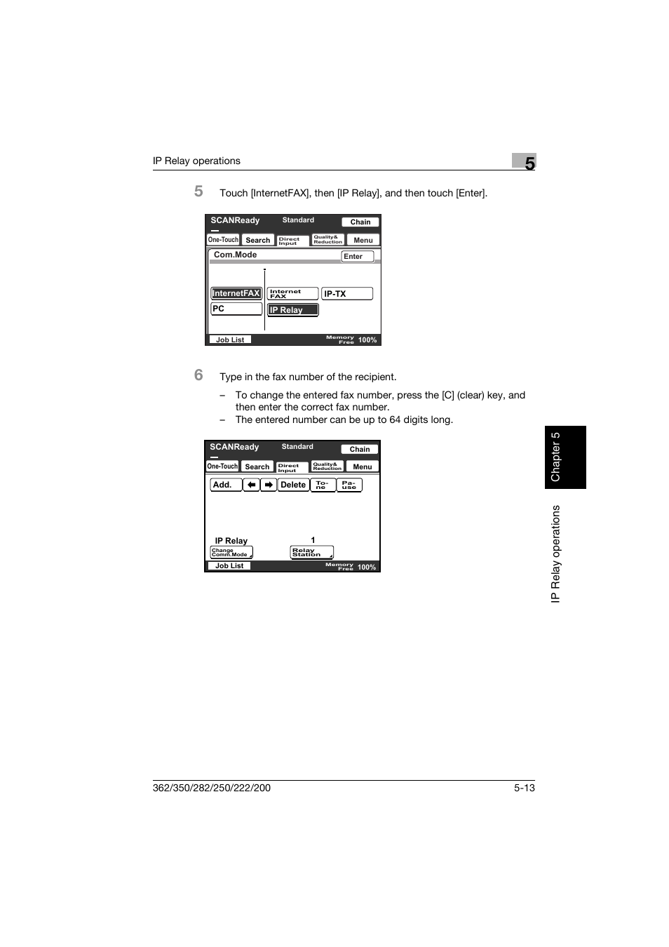 Ip relay operations chap te r 5 | Konica Minolta bizhub 282 User Manual | Page 176 / 288