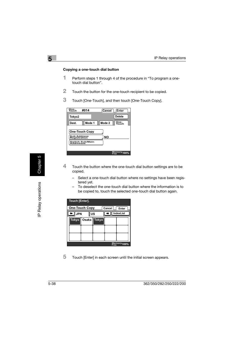 Copying a one-touch dial button, Copying a one-touch dial button -38 | Konica Minolta bizhub 282 User Manual | Page 201 / 288